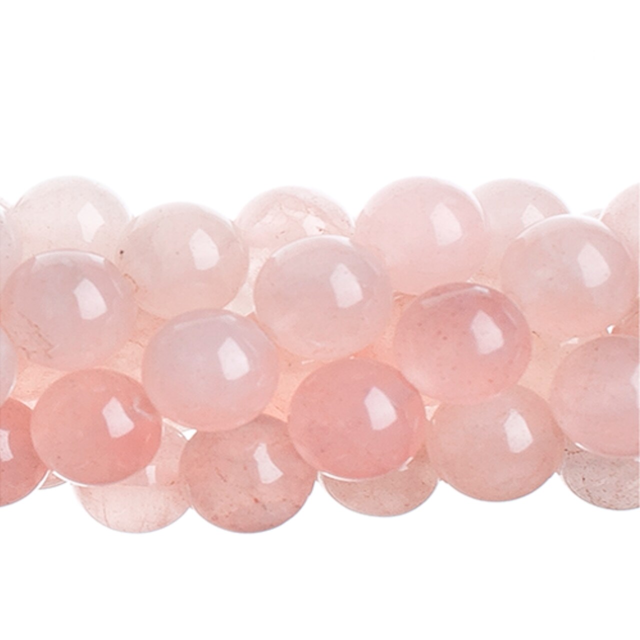 Earth's Jewel Semi-Precious 8mm Rose Quartz Natural Round Strung Bead